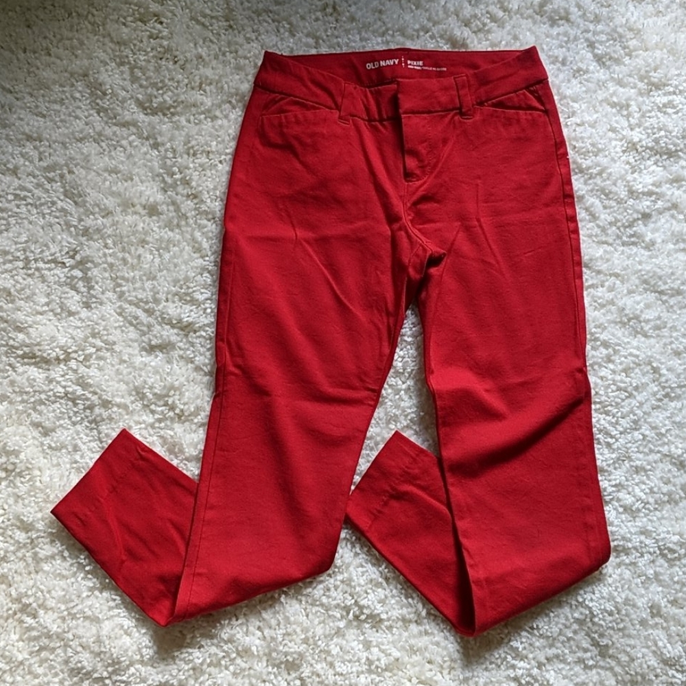 Red Old Navy Pixie Ankle Pants